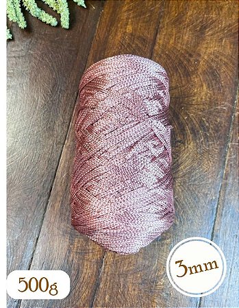 Fio Néctar 3mm - 500g-300m - Poliéster - Rose Alto Brilho