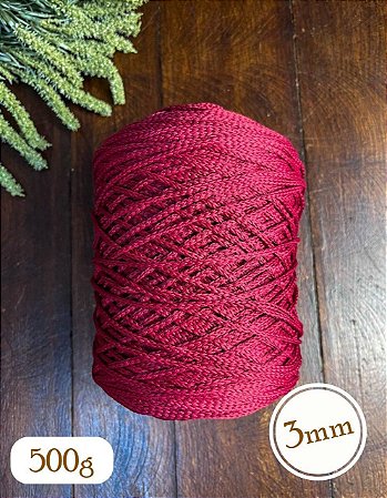 Fio Néctar 3mm - 500g-300m - Poliéster - Malbec