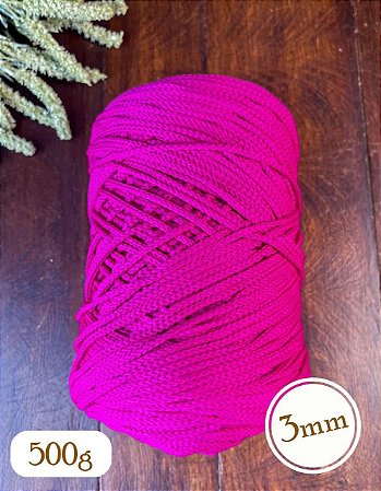Fio Néctar 3mm - 500g-300m - Poliéster - Rosa Barbie (F)