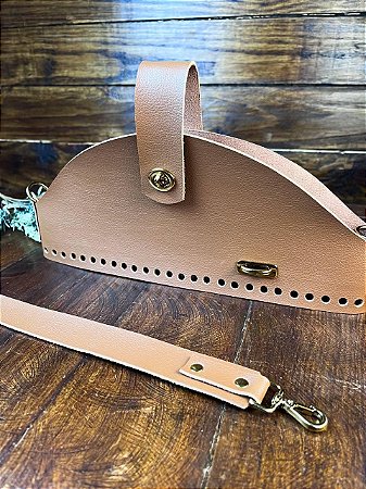 Kit Mateira Sint. Montana 30x15cm FERRABRAZ - Caramelo Escuro & Dourado