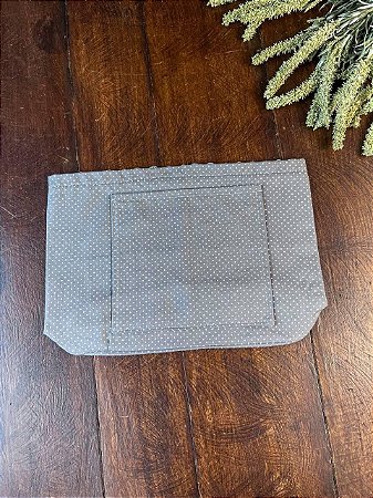 Forro Bolsa - Oval PP (6X20cm Fundo) - Poá Concreto e Branco
