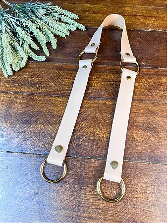 Alça Midi Pressão 2,5x65cm - Caramelo Claro & Dourado