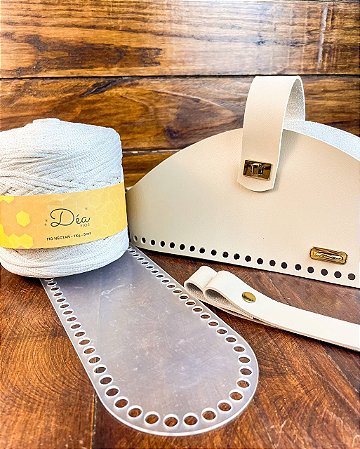Kit Bolsa Mateira Glamour - Néctar 5mm - Branco Lurex Dourado (Déa - Aula Grátis)