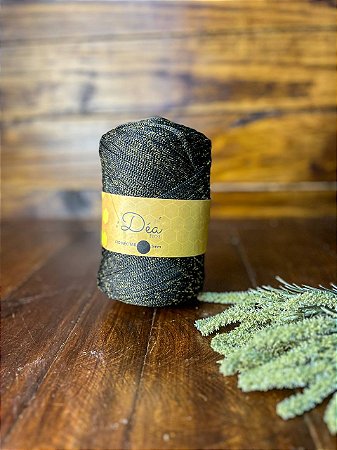 Fio Néctar 5mm - 500g-200m - Poliéster - Preto Lurex Dourado