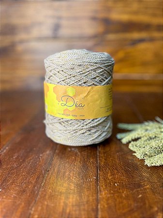 Fio Néctar 3mm - 500g-300m - Poliéster - Amendoa Lurex Dourado
