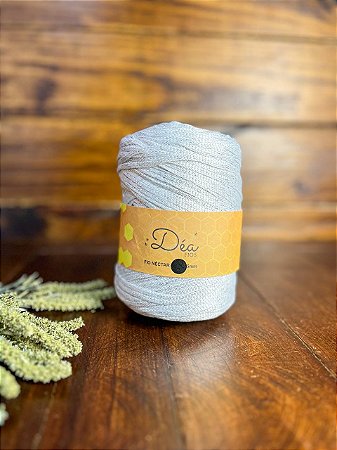 Fio Néctar 5mm - 500g-200m - Poliéster - Branco Lurex Prata