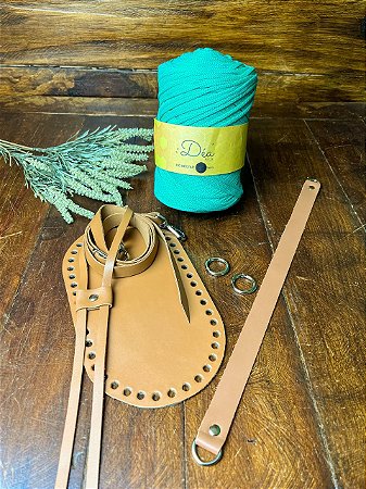Kit Bolsa Ieda - Néctar 5mm - Verde Primavera  (Crochetando Amigas)