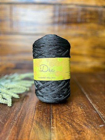 Fio Néctar 5mm - 500g-200m - Poliester - Preto Alto Brilho