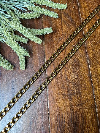 Corrente Alumínio Grumet Lixado 2,5mm x 1 Metro - Ouro Velho