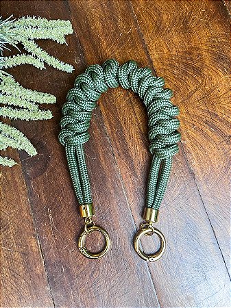 Alça Mão Corda 40cm Max Verde Militar/Dourado