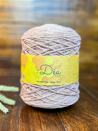 Fio Néctar 3mm - 500g-300m - Poliéster - Rosado Lurex Dourado