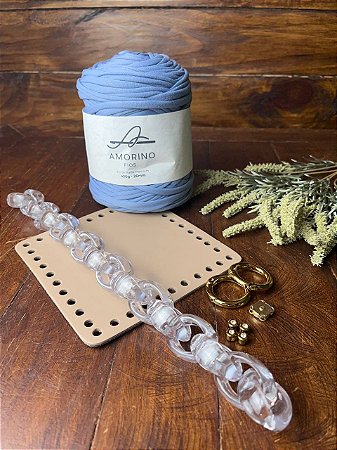 Kit Bolsa Florença - Amorino 26mm - Jeans (Clube das Gurias)