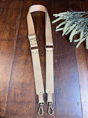 Alça Transversal Montana 3x105cm - Bege/Ouro Velho