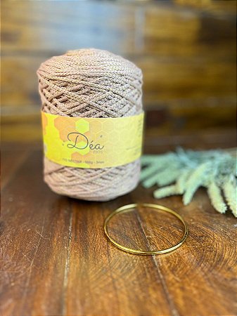 Kit Clutch Festa - Néctar 3mm Poliester - Rosa Chá Lurex Dourado (Crochetando Amigas)