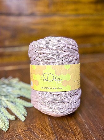 Fio Néctar 5mm - 500g-200m - Poliéster - Rosado Lurex Dourado