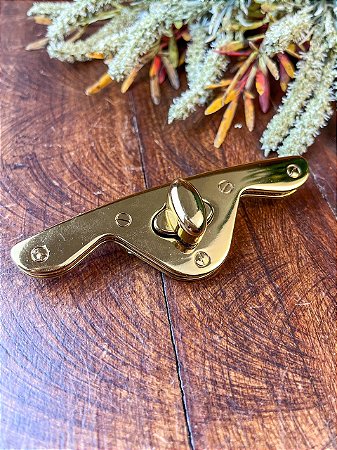 Fecho Bolsa Horizontal Moderno 11x3,5cm Dourado