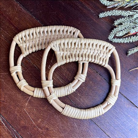 Alça Rattan Quadrada 14cm - Par - Marfin