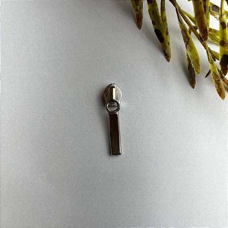 Cursor/Puxador Metal #5 p/Ziper Teflon Médio - Niquel