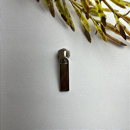 Cursor/Puxador Metal p/Ziper Teflon - Niquel (S)