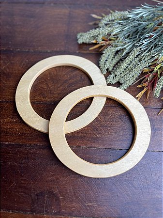 Alça Madeira - Oval 15,5x14cm - Bege