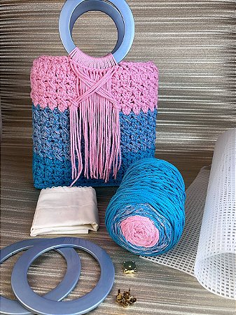 Kit Bolsa Croche Artemis-Colors 3mm Algodão Doce-c/Video Aula
