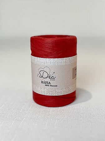 Fio Rafia 20mm -180g/190m-100% Viscose-Vermelho Tomate