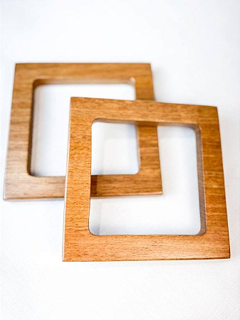 Alça Madeira Quadrada Robusta 14x13x1cm (Jequitibá)