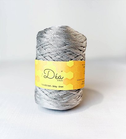 Fio Néctar 5mm - 500g-200m - Poliester - Prata Alto Brilho