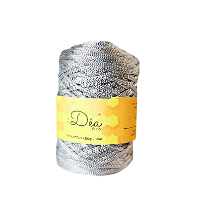 Fio Néctar 5mm - 500g-200m - Poliester - Prata Alto Brilho