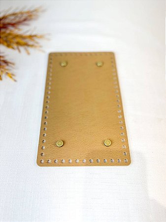 Base Retangular Montana 25x15cm-Bege/Dourado