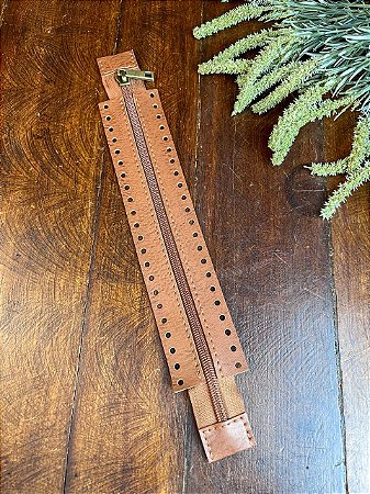 Ziper Montana 5x25cm- Caramelo/Niquel