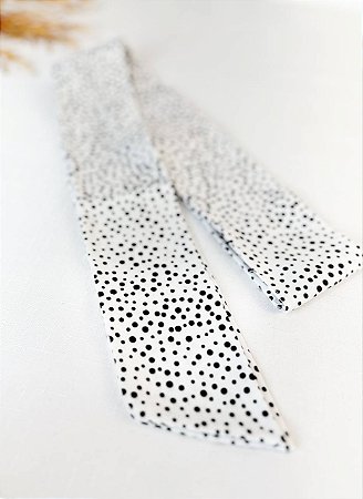 Alça Tecido Digital 1,50m x 8cm - Poá Preto Fundo Branco