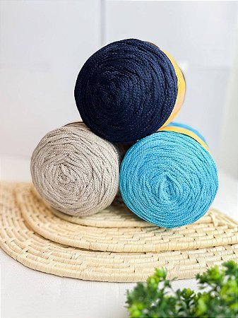 Combo 14 - Fios Néctar 3mm 3un. - Azul Marinho, Areia e Turquesa