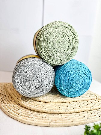 Combo 9 - Fios Néctar 5mm 3un. - Turquesa, Verde Maça e Cinza Elefante
