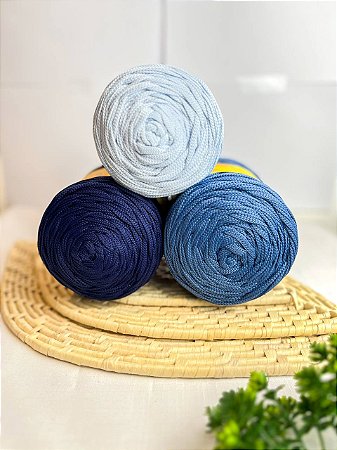 Combo 3 - Fios Néctar 5mm 3un. - Azul BB, Jabuticaba e Azul Denin