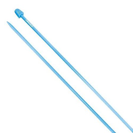 Agulha Trico Plastico 35cm Circulo - 5,5mm - Azul Candy