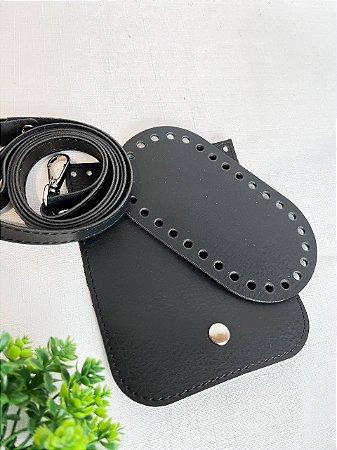 Kit Montana Cross Body 12x15cm Preto/Niquel