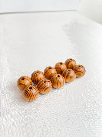 Bola Madeira 18mm 10Un. - Mesclada Marrom