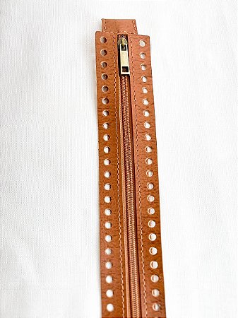 Ziper Montana 5x30cm- Caramelo/Ouro Velho
