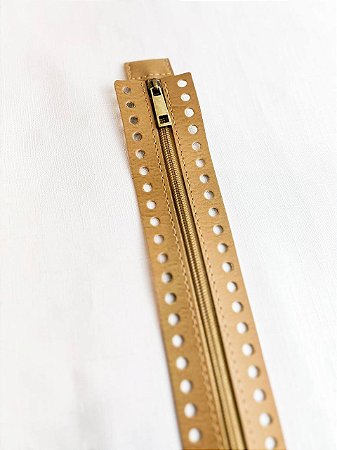 Ziper Montana 5x30cm- Bege/Ouro Velho