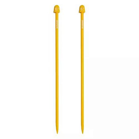 Agulha Trico Plastico Circulo 25cm 6mm Amarelo