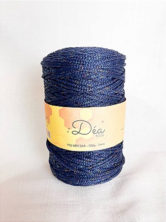 Fio Néctar 3mm - 500g-300m - Poliéster - Azul Lurex Multicolor