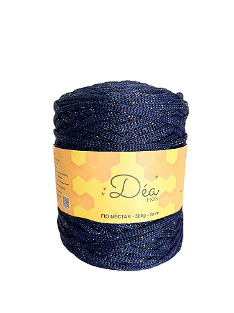 Fio Néctar 5mm - 500g-200m - Poliéster - Azul Lurex Multicolor