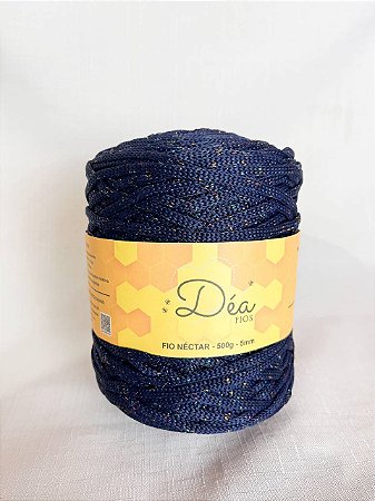 Fio Néctar 5mm - 500g-200m - Poliéster - Azul Lurex Multicolor