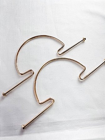 Alça Metal Meia Lua com Laterais Par 24X9cm Dourado