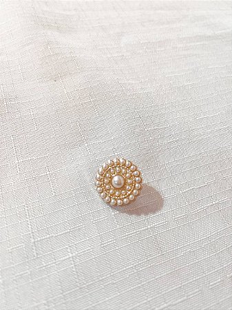 Botão Perola com Pé 21mm Dourado