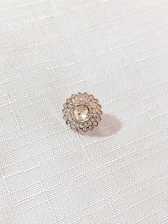 Botão Trabalhado com Pé 17mm Prata