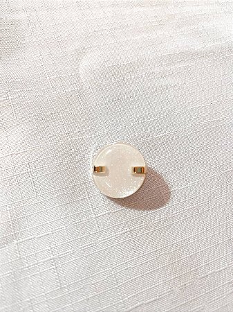 Botão Trabalhado 25mm Transparente/Dourado