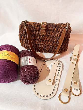 Kit Bolsa Canoa Quebrada Néctar 5mm Roxo-Pólen Crochê