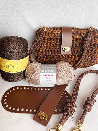Kit Bolsa Canoa Quebrada Néctar 5mm Glacê-Pólen Crochê